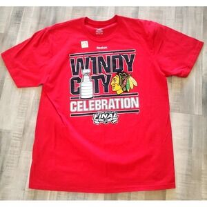 Chicago Blackhawks 2015 Stanley Cup Champions T-Shirt Reebox Men's XL NEW NWT